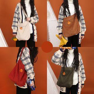 Fruit Embroidered Corduroy Crossbody Bag
