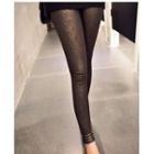Faux Leather Fleece-lined Pants