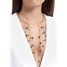 Faux Pearl Fringed Necklace Gold - One Size