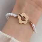 Alloy Flower Faux Pearl Necklace / Bracelet