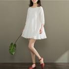 Tie-back 3/4-sleeve A-line Dress