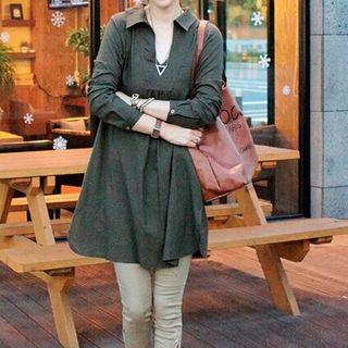 Shirred Blouse Green - One Size