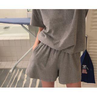 [dearest] Wide-leg Terry Sweatshorts Gray - One Size