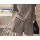 [dearest] Wide-leg Terry Sweatshorts Gray - One Size