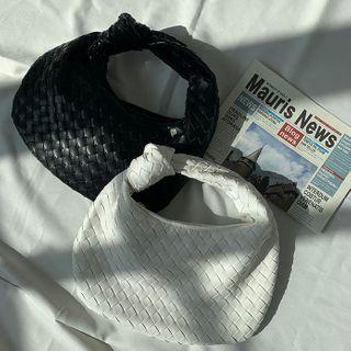 Woven Pleather Hobo Bag