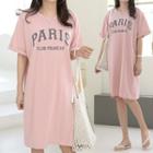 Paris Letter T-shirt Dress