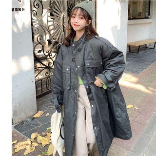 Wide Long Thick Cargo Long-sleeve Cotton Jacket