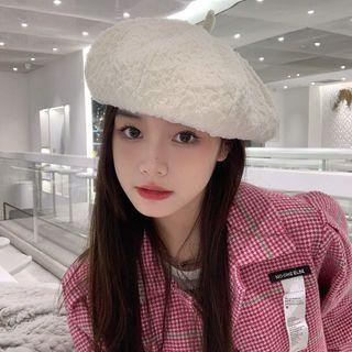 Seersucker Runched Beret