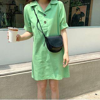 Short-sleeve Buttoned Polo Dress