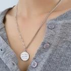 Lettering Pendant Chain Necklace K112 - Silver - One Size