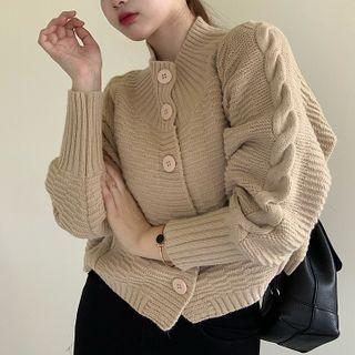 Cropped Mock-neck Cardigan