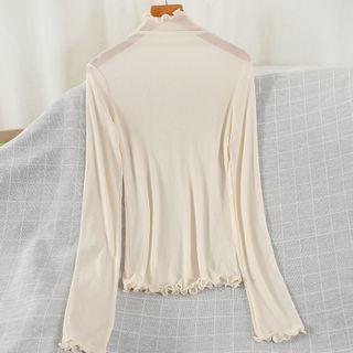 Ruffle Mock Neck Top