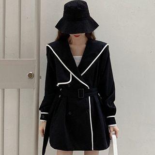 Contrast Trim Jacket Black - One Size