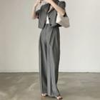 Cropped Blazer / High-waist Shift Pants