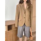 Notched-lapel Loose-fit Linen Blend Jacket