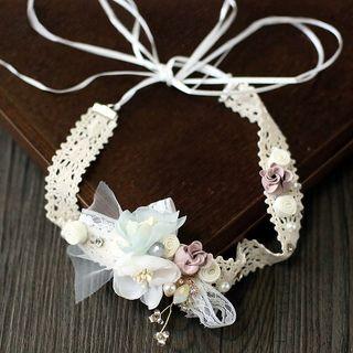 Wedding Flower Lace Headpiece Hair Band - One Size