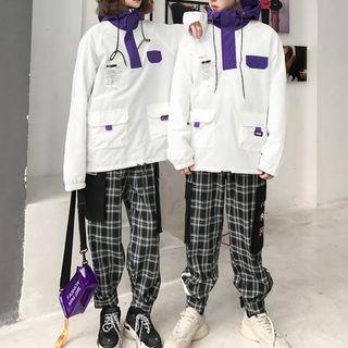 Couple Matching Hooded Jacket / Plaid Harem Pants