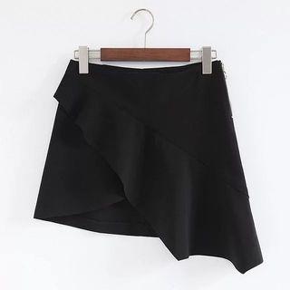 Asymmetric Ruffle Mini Skirt