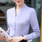 Double Button Vest / Fitted Skirt / Dress Pants / V-neck Work Blouse