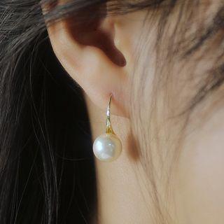 Faux Pearl Drop Earring 1 Pair - 753 - Gold & White - One Size