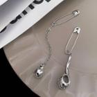 Safety Pin Alloy Dangle Earring 1 Pair - Silver - One Size