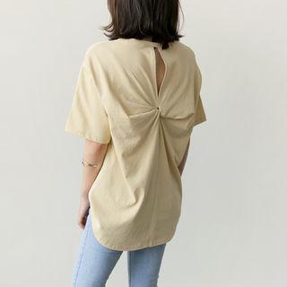 Round-neck Drape-back Top