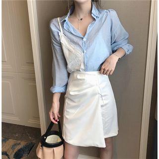 Mock Two Piece Shirt / A-line Skirt