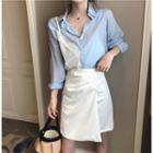 Mock Two Piece Shirt / A-line Skirt