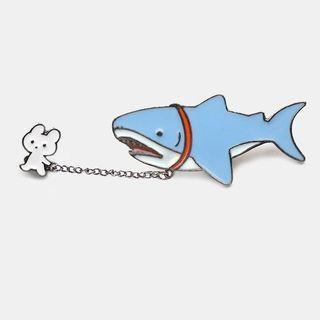 Shark & Rabbit Brooch As Shown In Figure - One Size