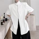 Elbow-sleeve High Neck Zip Jacket