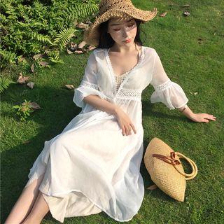 Bell-sleeve Chiffon Long Light Jacket