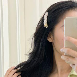 Feather Hair Clip 1 Pc - Gold - One Size
