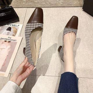 Houndstooth Cap-toe Flats