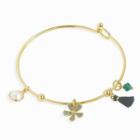 Alloy Flower Faux Pearl Bangle
