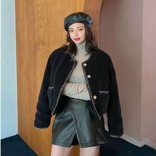 Chain-trim Boucl  Jacket Black - One Size