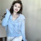 Beaded Sailor Collar Cardigan