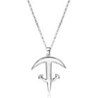 925 Sterling Silver Anchor Pendant Necklace Silver - One Size