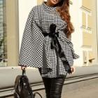 Houndstooth Cape Coat Houndstooth - Black & White - One Size