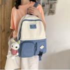 Two-tone Nylon Backpack / Bag Charm / Set