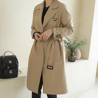 Snap-button Trench Coat & Belt