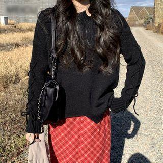 Slit Mock-neck Sweater