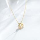 925 Sterling Silver Freshwater Pearl Pendant Necklace Necklace - Faux Pearls - Gold - One Size