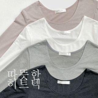 Scoop-neck Heat Tech T-shirt