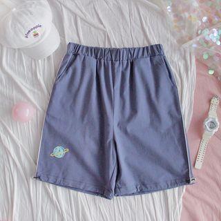 Planet Print Shorts As Shown In Figure - One Size