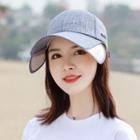 Embroidered Lettering Baseball Cap With Flap