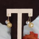 Faux Pearl Wirework Fringed Earring As Shown In Figure - One Size