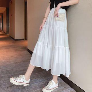 Plain Sheer Midi Skirt