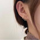 Rhinestone Layered Earring 01 - 1 Pair - Gold - One Size
