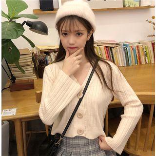 V-neck Knit Cropped Cardigan