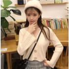 V-neck Knit Cropped Cardigan